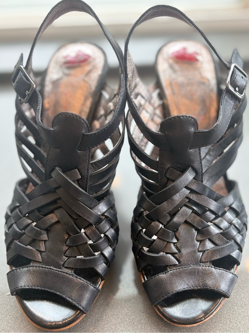 Steve Madden Mayan Woven Leather Strappy Cage Platform Heel Sandals